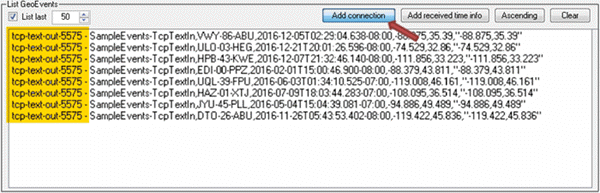 GeoEvent Logger が接続情報を追加 GeoEvent Logger が接続情報を追加