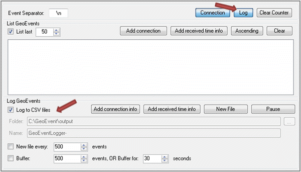 GeoEvent Logger がイベントを CSV ファイルに記録する GeoEvent Logger がイベントを CSV ファイルに記録する