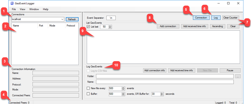 GeoEvent Logger アプリケーション GeoEvent Logger アプリケーション