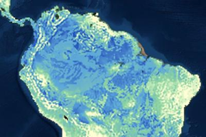 南米の土壌水分のマップ 南米の土壌水分のマップ