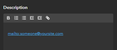 プロジェクトの説明に mailto リンクを追加します。 プロジェクトの説明に mailto リンクを追加します。